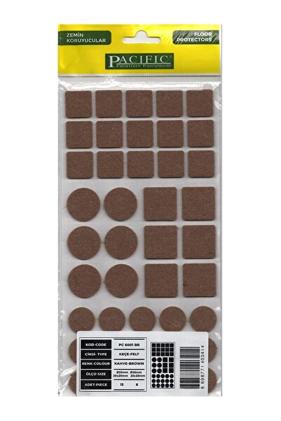 Mobilyap Aksesuar Pacific Yapışkanlı Mobilya Masa Sandalye Parke Zemin Ayak Koruyucu Kaydırmaz Keçesi 1.Kalite