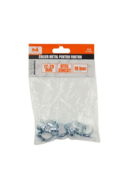 Evotools Set 10 cleme din oțel galvanizat pentru furtun 12-20 mm
