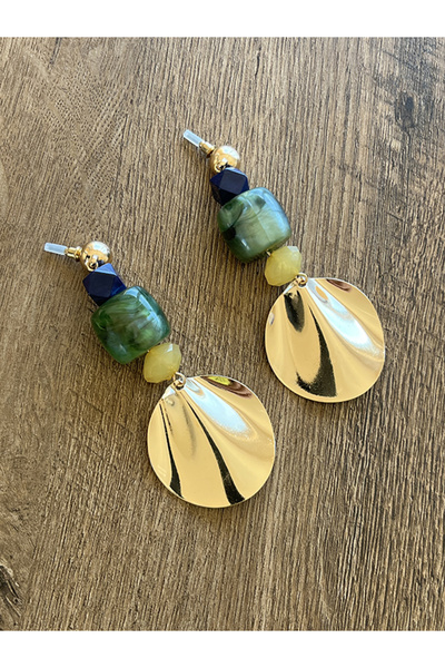 Büyük Hanım Bohemian Style Chunky Resin Metal Earrings