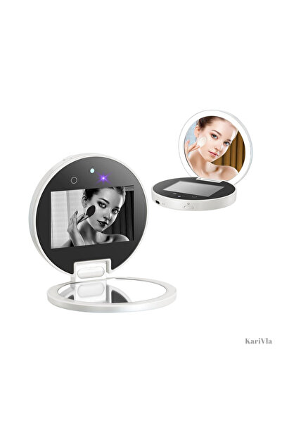 KariVla Oglinda Cosmetica Smart KariVla, Detectare UV, Baterie 1000mAh, Iluminare Reglabila, Card UV inclus,