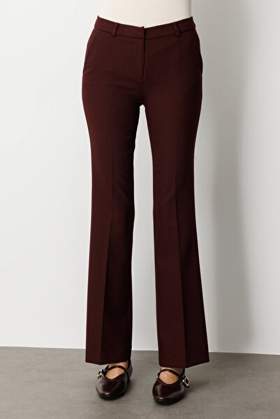 Ekol İspanyol Paça Yan Cepli Pantolon Bordo 05011