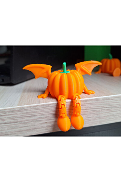 craftopya Kanatlı Bal Kabağı Eklemli-Oturan Pumpkin Dekoratif Halloween Cadıl...