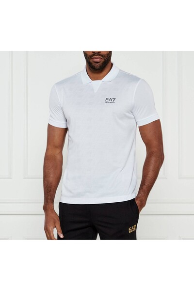 EA7 Erkek Beyaz Polo Yakalı Tişort 7M000167 AF13756