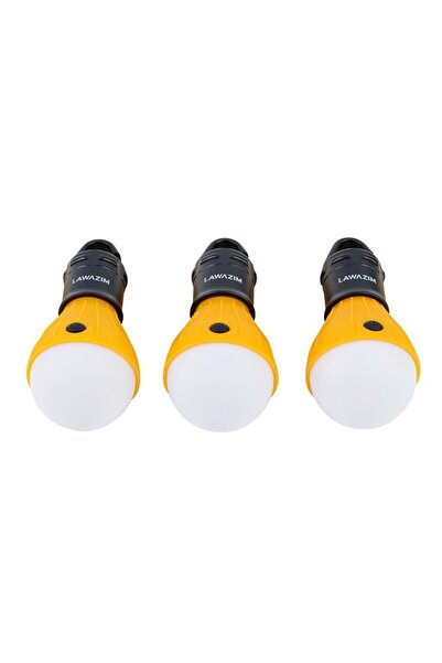 Lawazim LED Tent Light - 3 Piece Battery Powered Camping Bulb with 3 Modes and Hook