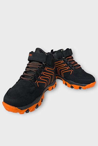 Liger Children's Velcro Lace Detailed Water and Cold Proof Boots Black - Orange