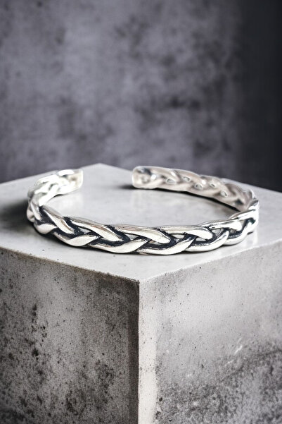 AK STORE SİLVER Gümüş Kaplama Krom-Çelik Kalın Tel Seyrek Örgü 8 MM Erkek Kel...