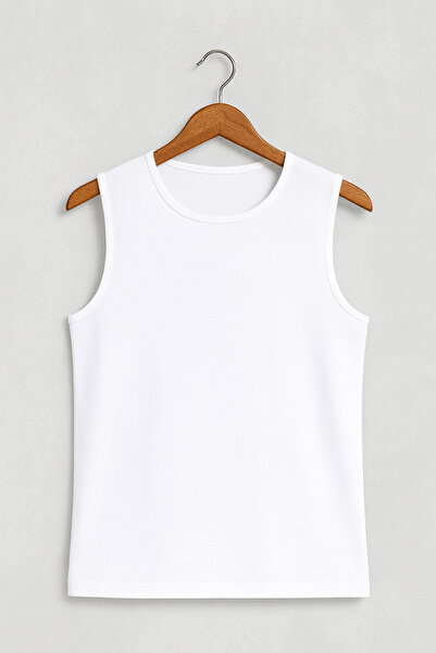 Alissa Men's 100% Cotton Ribbed 2-Piece Crew Neck Sleeveless Bodysuit W2Ik1L1Kk7E.2Li