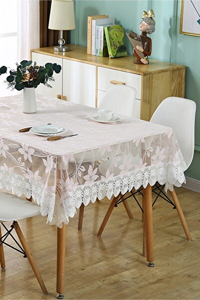 OBRO Πολυτελές κεντημένο δαντελένιο τραπεζομάντιλο, κομψό, floral print, ορθο...