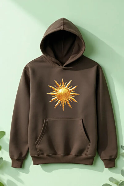 Vordevia Hanorac Bright Sun cu imprimeu Cotton 3 Thread O supradimensionat