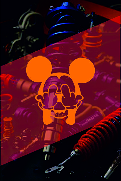 sticker ملصق زجاجي ثلاثي الأبعاد بتصميم ميكي مقاس 15×15 سم للسيارات والدراجات...