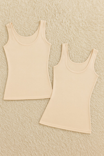 Alissa قميص داخلي نسائي من القطن الليكرا مع حشوة إضافية وحمالات سميكة، قطعتان W6K6K0T3KA