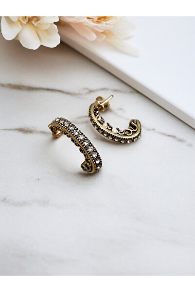 FAYRA ACCESSORIES أقراط مرصعة بحجر الزركون على شكل مسار مائي