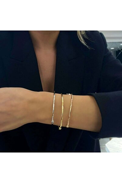 byBurak GOLD Sarı Altın İnce Kelepçe - KLP0331