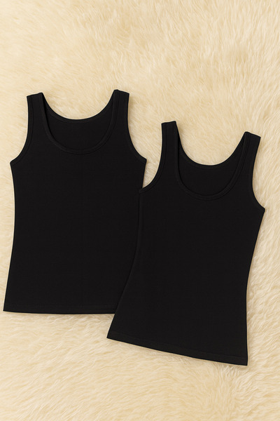 White Velvet Women's Modal Cotton Lycra Extra Piping Thick Strap 2-Piece Undershirt Q6K6K0T3Ka