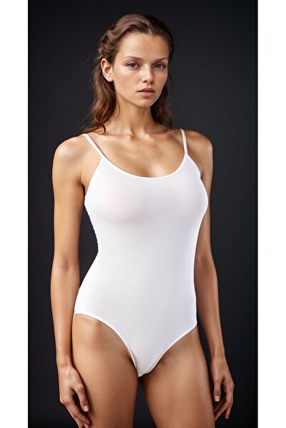 Alissa Women's Cotton Lycra Combed Cotton Thin Strap Black&White&Tan 3-Piece Snap Body