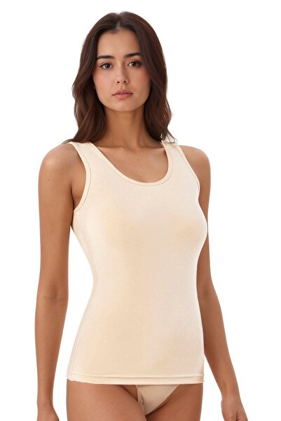 Alissa قميص داخلي نسائي من الخيزران والليكرا بحمالات سميكة مكون من قطعتين W6K6K1T2KA