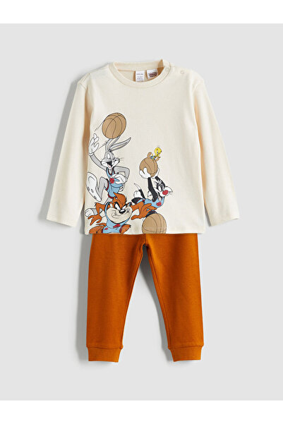 LC Waikiki Crew Neck Looney Tunes Printed Baby Boy Pajama Set