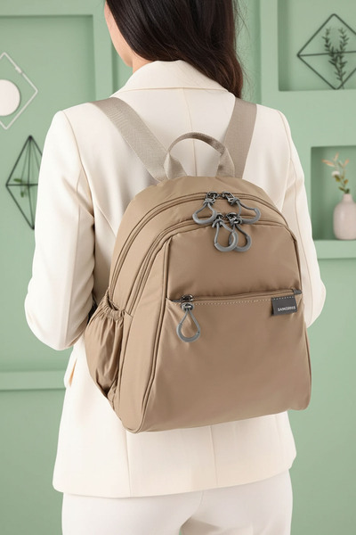 Lifonbag Women's 4 Compartment Parachute Fabric Travel Business School Backpack (30X24 cm)