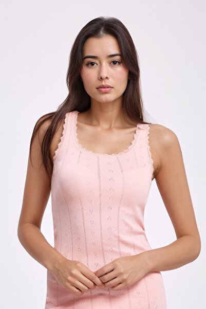 Alissa Women's 100% Cotton Jacquard Soft Fabric Thick Strap 2-Piece Tank Top