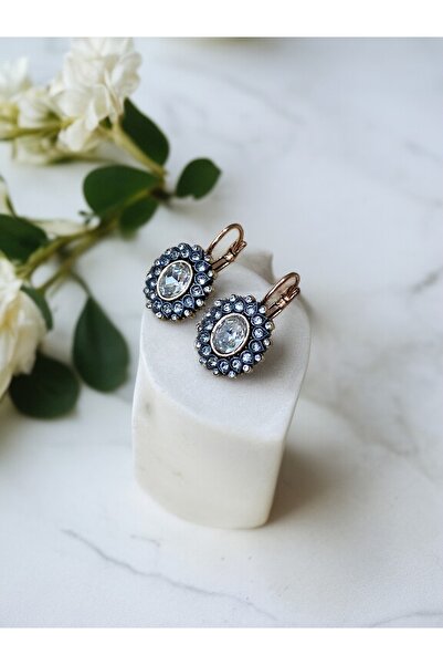 FAYRA ACCESSORIES Crystal Oval Stone Earrings