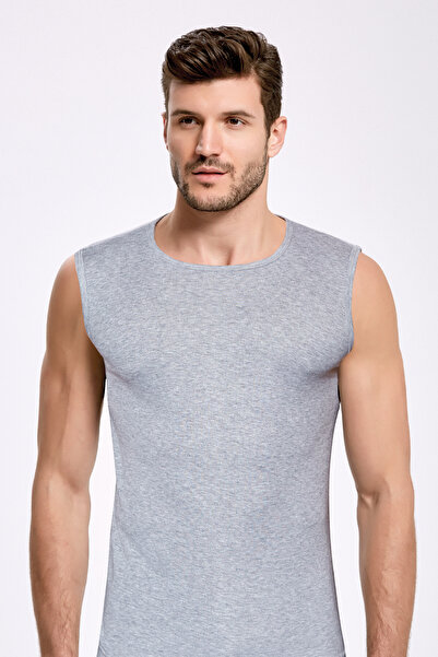 Alissa Чоловічий 100% бавовняний рибана 2-парений велосипедний комір без рукавів Body W2ik1l1kk7e.2lı