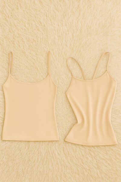 White Velvet Women's Cotton Lycra String Strap Non-Marking Combed Cotton 2-Piece Undershirt Q6K4K6T6Ka