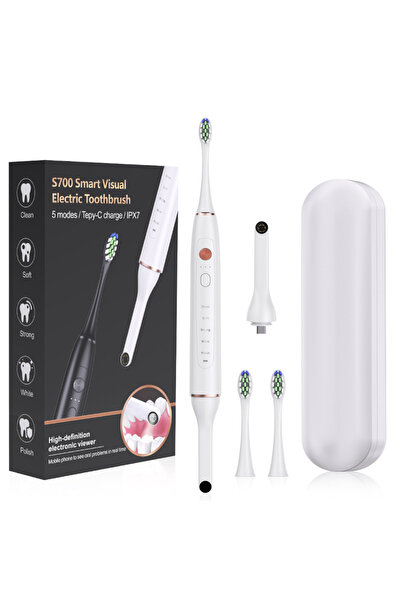 ANGAVO Periuță electrică cu cameră HD, aplicație, periaj sonic, moduri multiple, USB rapid