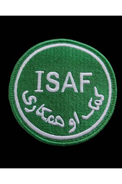 kho military design 8 cm. Çap ISAF Uluslararası Güvenlik Yardım Gücü Nakış Patch