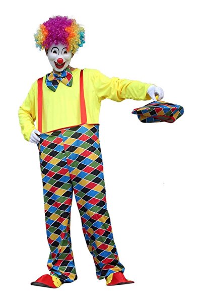 Toybox Scary Clown Costume Joker Stage Fancy Dress Party Performance Costumes for Men and Women Adult Clown