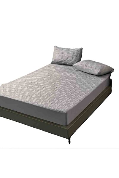 OEM Set Mattress Protection Cover, Waterproof 3-piece, Cotton, Gray 200x220x30cm