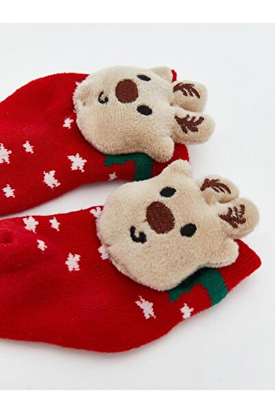 LC Waikiki Yılbaşı Temalı Erkek Bebek Ev Çorabı (W5)