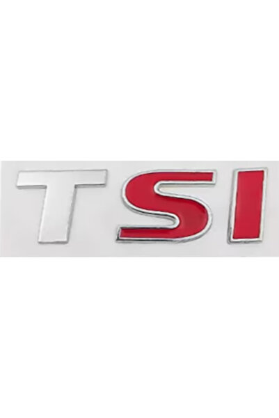 Yan Sanayi حروف كروم TSI (SI RED) لصندوق السيارة متوافقة مع تيجوان 2016>2020
