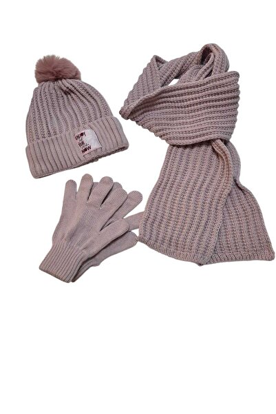 Kitti 9-15 Years Old Girl Scarf Beret Glove 3 Piece Set