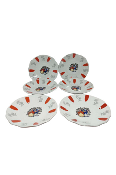 onyyapim Fragonard Patterned Red Polka Dots Porcelain Tea Dish Set