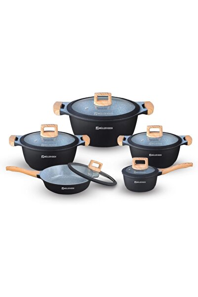 Müller Koch MK-5013 - طلاء غير لاصق من الجرانيت والسيراميك الألماني المصبوب من الألومنيوم - خالٍ من حمض بيرفلورو الأوكتانويك (PFOA) ومادة متعدد رباعي فلورو الإيثيلين (PTFE)