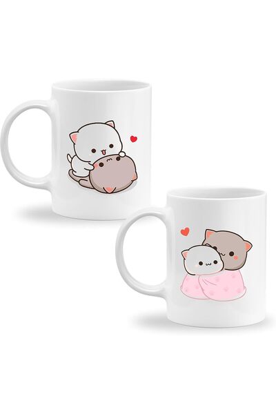 Be Care Couple Coffee Mug Set Printed with 'Goma & Peach Bear' by GiftCard