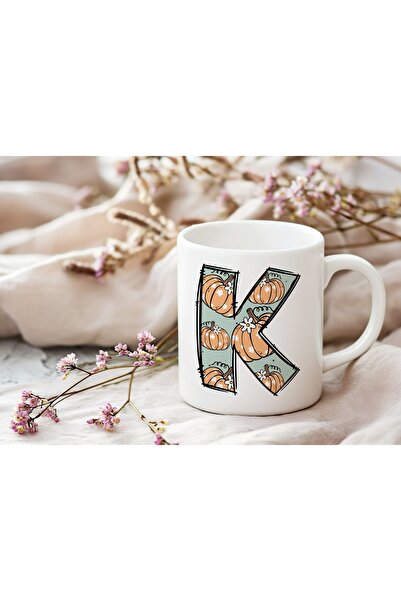Beramussa كوب منقوش على شكل حرف K - كوب لطيف بطابع الهالوين - هدية
