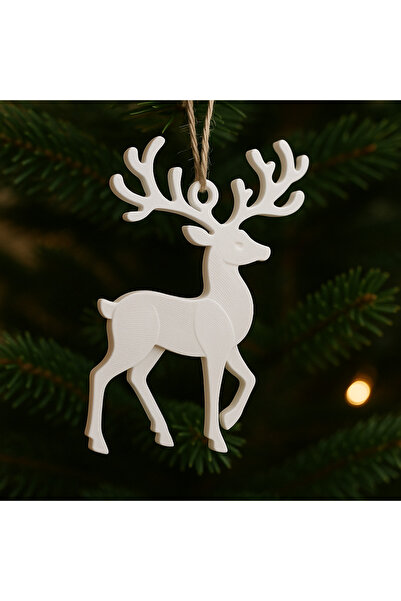 3D Stuff 6 Pieces Christmas Pine Tree Deer Ornament - Plastic