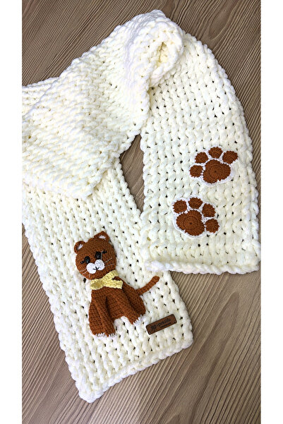 ipeklife Plush Puff Cat Children's Scarf