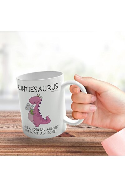 NASAQ Auntiesaurus Auntie Birthday Gift Mug - 11oz Ceramic, Dishwasher & Microwave Safe