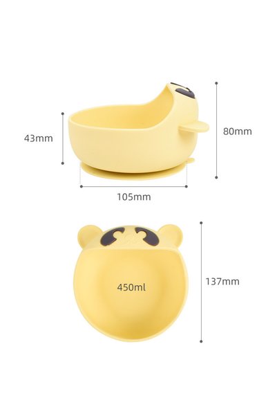 jojobebek Blue Premium Children's Vacuum Silicone Feeding Bowl, Stainless Steel Fork-Spoon /9+ Months