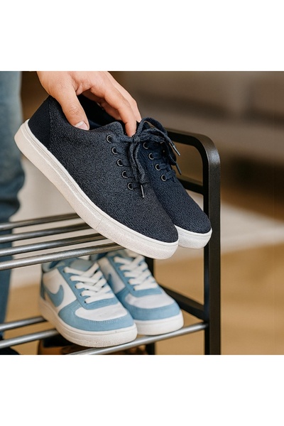 PUFO Shoe rack with 5 shelves, foldable, 68 cm, black