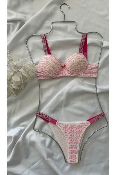 Pink Cadillac BASKILI TAŞ DETAYLI SÜTYEN TAKIMI KUTULU