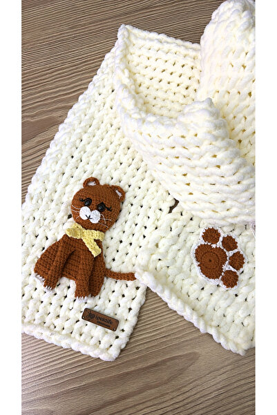 ipeklife Plush Puff Cat Children's Scarf