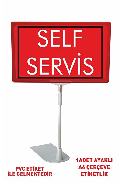 liyanamoda Self Servis Yazılı Pvc Etiketli A4 Ebat Ayaklı Çerçeve