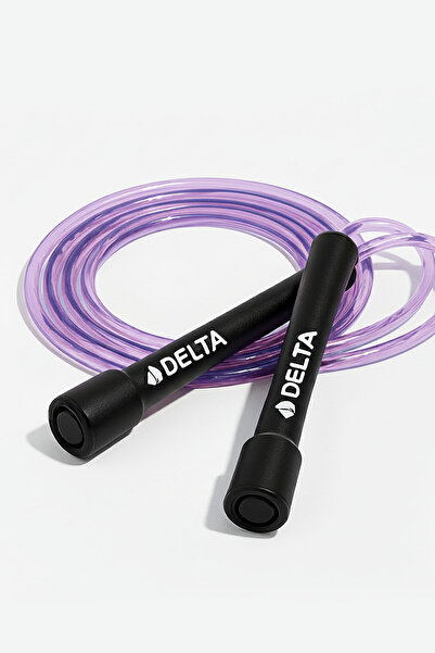 Delta Profesyonel Atlama İpi – Evde & Spor Salonu Kullanımı + Ayarlanabilir Uzunluklu Kondisyon Aleti Lila
