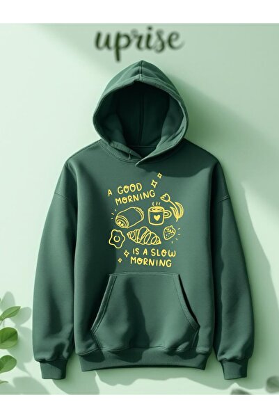 Vordevia Hanorac Slow Morning cu imprimeu din bumbac cu 3 fire O supradimensi...