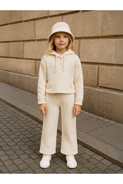 Zekids Girls' Cotton Textured Fabric Pants