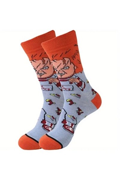 OEM Socks for men with graphic design, casual, anti-odor, 90% polyester 10% spandex, spring and autumn,
