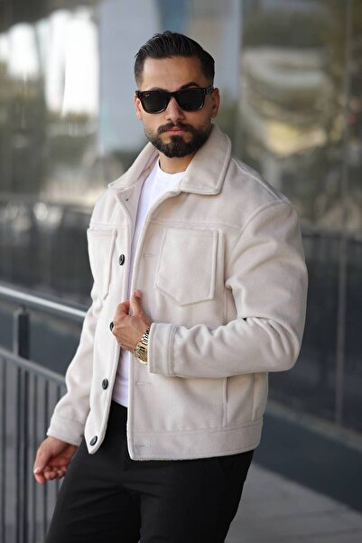 KOCCI New Season Oversize Pocket Detailed Trendy Cashmere Men's Jacket